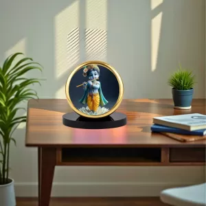 Car Dashboard/Table Top Lord Krishna Metal Golden Photo Stand 2x2 Inches, Compact & Stylish Spiritual Display For Car, Home & Office (Pack Of 1) (F24749) Car Dashboard/Table Top Lord Krishna Metal Golden Photo Stand 2x2 Inches, Compact & Stylish Spiritual Display For Car, Home & Office (Pack Of 1) (F24749)