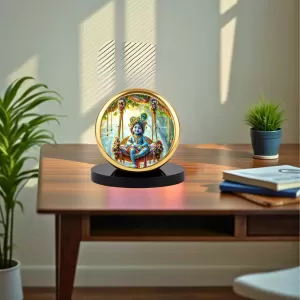 Car Dashboard/Table Top Bal Krishna Metal Golden Photo Stand 2x2 Inches, Compact & Stylish Spiritual Display For Car, Home & Office (Pack Of 1) (F24752) Car Dashboard/Table Top Bal Krishna Metal Golden Photo Stand 2x2 Inches, Compact & Stylish Spiritual Display For Car, Home & Office (Pack Of 1) (F24752)