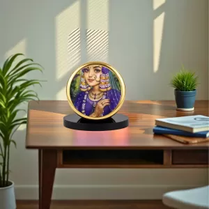 Car Dashboard/Table Top Radha Rani Metal Golden Photo Stand 2x2 Inches, Compact & Stylish Spiritual Display For Car, Home & Office (Pack Of 1) (F24753) Car Dashboard/Table Top Radha Rani Metal Golden Photo Stand 2x2 Inches, Compact & Stylish Spiritual Display For Car, Home & Office (Pack Of 1) (F24753)