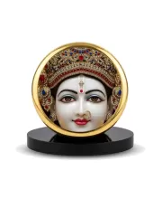 Car Dashboard/Table Top  Maa Durga Metal Golden Photo Stand  2x2 Inches, Compact & Stylish Spiritual Display For Car, Home & Office (Pack Of 1) (F24757)
