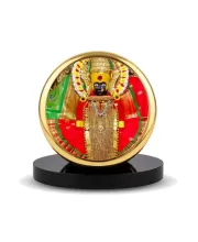 Car Dashboard/Table Top  Goddess Mahalakshmi Metal Golden Photo Stand  2x2 Inches, Compact & Stylish Spiritual Display For Car, Home & Office (Pack Of 1) (F24759)