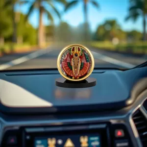 Car Dashboard/Table Top Goddess Mahalakshmi Metal Golden Photo Stand 2x2 Inches, Compact & Stylish Spiritual Display For Car, Home & Office (Pack Of 1) (F24760) Car Dashboard/Table Top Goddess Mahalakshmi Metal Golden Photo Stand 2x2 Inches, Compact & Stylish Spiritual Display For Car, Home & Office (Pack Of 1) (F24760)