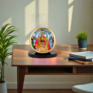 Car Dashboard/Table Top Goddess Bhavani Metal Golden Photo Stand 2x2 Inches, Compact & Stylish Spiritual Display For Car, Home & Office (Pack Of 1) (F24762) Car Dashboard/Table Top Goddess Bhavani Metal Golden Photo Stand 2x2 Inches, Compact & Stylish Spiritual Display For Car, Home & Office (Pack Of 1) (F24762)