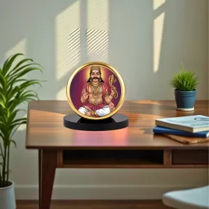 Car Dashboard/Table Top Lord Karuppasamy Metal Golden Photo Stand 2x2 Inches, Compact & Stylish Spiritual Display For Car, Home & Office (Pack Of 1) (F24763) Car Dashboard/Table Top Lord Karuppasamy Metal Golden Photo Stand 2x2 Inches, Compact & Stylish Spiritual Display For Car, Home & Office (Pack Of 1) (F24763)