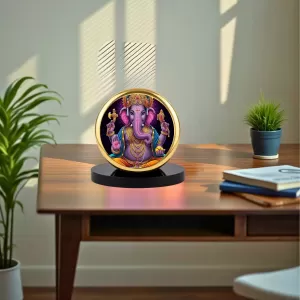 Car Dashboard/Table Top Lord Ganesha Metal Golden Photo Stand 2x2 Inches, Compact & Stylish Spiritual Display For Car, Home & Office (Pack Of 1) (F24764) Car Dashboard/Table Top Lord Ganesha Metal Golden Photo Stand 2x2 Inches, Compact & Stylish Spiritual Display For Car, Home & Office (Pack Of 1) (F24764)