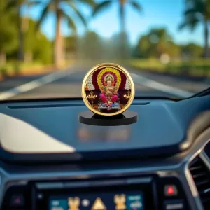 Car Dashboard/Table Top Lord Ganesha Metal Golden Photo Stand 2x2 Inches, Compact & Stylish Spiritual Display For Car, Home & Office (Pack Of 1) (F24767) Car Dashboard/Table Top Lord Ganesha Metal Golden Photo Stand 2x2 Inches, Compact & Stylish Spiritual Display For Car, Home & Office (Pack Of 1) (F24767)