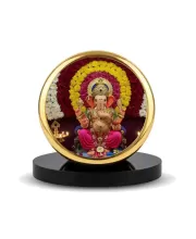 Car Dashboard/Table Top Lord Ganesha Metal Golden Photo Stand  2x2 Inches, Compact & Stylish Spiritual Display For Car, Home & Office (Pack Of 1) (F24767)