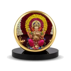 Car Dashboard/Table Top Lord Ganesha Metal Golden Photo Stand 2x2 Inches, Compact & Stylish Spiritual Display For Car, Home & Office (Pack Of 1) (F24767) Car Dashboard/Table Top Lord Ganesha Metal Golden Photo Stand 2x2 Inches, Compact & Stylish Spiritual Display For Car, Home & Office (Pack Of 1) (F24767)