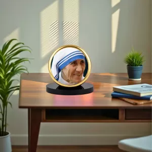 Car Dashboard/Table Top Mother Teresa Metal Golden Photo Stand 2x2 Inches, Compact & Stylish Spiritual Display For Car, Home & Office (Pack Of 1) (F24774) Car Dashboard/Table Top Mother Teresa Metal Golden Photo Stand 2x2 Inches, Compact & Stylish Spiritual Display For Car, Home & Office (Pack Of 1) (F24774)