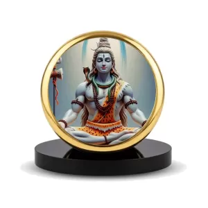 Car Dashboard/Table Top Lord Shiva Metal Golden Photo Stand 2x2 Inches, Compact & Stylish Spiritual Display For Car, Home & Office (Pack Of 1) (F24777) Car Dashboard/Table Top Lord Shiva Metal Golden Photo Stand 2x2 Inches, Compact & Stylish Spiritual Display For Car, Home & Office (Pack Of 1) (F24777)