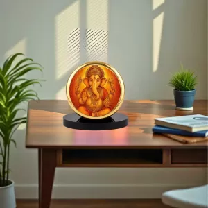 Car Dashboard/Table Top Lord Ganesha Metal Golden Photo Stand 2x2 Inches, Compact & Stylish Spiritual Display For Car, Home & Office (Pack Of 1) (F24779) Car Dashboard/Table Top Lord Ganesha Metal Golden Photo Stand 2x2 Inches, Compact & Stylish Spiritual Display For Car, Home & Office (Pack Of 1) (F24779)