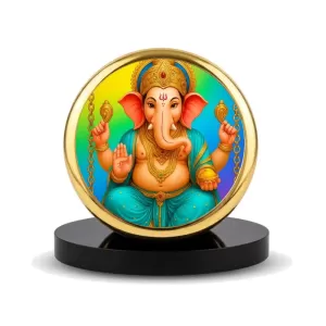 Car Dashboard/Table Top Lord Ganesha Metal Golden Photo Stand 2x2 Inches, Compact & Stylish Spiritual Display For Car, Home & Office (Pack Of 1) (F24782) Car Dashboard/Table Top Lord Ganesha Metal Golden Photo Stand 2x2 Inches, Compact & Stylish Spiritual Display For Car, Home & Office (Pack Of 1) (F24782)