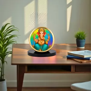 Car Dashboard/Table Top Lord Ganesha Metal Golden Photo Stand 2x2 Inches, Compact & Stylish Spiritual Display For Car, Home & Office (Pack Of 1) (F24782) Car Dashboard/Table Top Lord Ganesha Metal Golden Photo Stand 2x2 Inches, Compact & Stylish Spiritual Display For Car, Home & Office (Pack Of 1) (F24782)