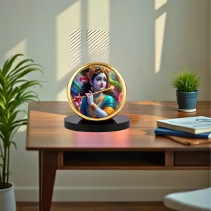 Car Dashboard/Table Top Lord Krishna Metal Golden Photo Stand 2x2 Inches, Compact & Stylish Spiritual Display For Car, Home & Office (Pack Of 1) (F24789) Car Dashboard/Table Top Lord Krishna Metal Golden Photo Stand 2x2 Inches, Compact & Stylish Spiritual Display For Car, Home & Office (Pack Of 1) (F24789)