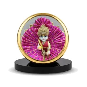Car Dashboard/Table Top Laddu Gopal Metal Golden Photo Stand 2x2 Inches, Compact & Stylish Spiritual Display For Car, Home & Office (Pack Of 1) (F24805) Car Dashboard/Table Top Laddu Gopal Metal Golden Photo Stand 2x2 Inches, Compact & Stylish Spiritual Display For Car, Home & Office (Pack Of 1) (F24805)