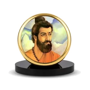 Car Dashboard/Table Top Maharshi Kanad Metal Golden Photo Stand 2x2 Inches, Compact & Stylish Spiritual Display For Car, Home & Office (Pack Of 1) (F24808) Car Dashboard/Table Top Maharshi Kanad Metal Golden Photo Stand 2x2 Inches, Compact & Stylish Spiritual Display For Car, Home & Office (Pack Of 1) (F24808)