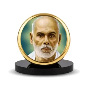 Car Dashboard/Table Top Sree Narayana Guru Metal Golden Photo Stand 2x2 Inches, Compact & Stylish Spiritual Display For Car, Home & Office (Pack Of 1) (F24816) Car Dashboard/Table Top Sree Narayana Guru Metal Golden Photo Stand 2x2 Inches, Compact & Stylish Spiritual Display For Car, Home & Office (Pack Of 1) (F24816)