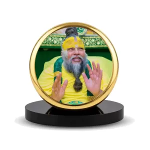 Car Dashboard/Table Top Premanand Ji Maharaj Metal Golden Photo Stand 2x2 Inches, Compact & Stylish Spiritual Display For Car, Home & Office (Pack Of 1) (F24821) Car Dashboard/Table Top Premanand Ji Maharaj Metal Golden Photo Stand 2x2 Inches, Compact & Stylish Spiritual Display For Car, Home & Office (Pack Of 1) (F24821)