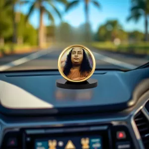 Car Dashboard/Table Top Paramahansa Yogananda Metal Golden Photo Stand 2x2 Inches, Compact & Stylish Spiritual Display For Car, Home & Office (Pack Of 1) (F24822) Car Dashboard/Table Top Paramahansa Yogananda Metal Golden Photo Stand 2x2 Inches, Compact & Stylish Spiritual Display For Car, Home & Office (Pack Of 1) (F24822)