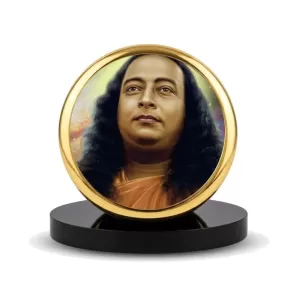 Car Dashboard/Table Top Paramahansa Yogananda Metal Golden Photo Stand 2x2 Inches, Compact & Stylish Spiritual Display For Car, Home & Office (Pack Of 1) (F24822) Car Dashboard/Table Top Paramahansa Yogananda Metal Golden Photo Stand 2x2 Inches, Compact & Stylish Spiritual Display For Car, Home & Office (Pack Of 1) (F24822)