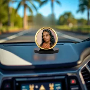 Car Dashboard/Table Top Paramahansa Yogananda Metal Golden Photo Stand 2x2 Inches, Compact & Stylish Spiritual Display For Car, Home & Office (Pack Of 1) (F24823) Car Dashboard/Table Top Paramahansa Yogananda Metal Golden Photo Stand 2x2 Inches, Compact & Stylish Spiritual Display For Car, Home & Office (Pack Of 1) (F24823)