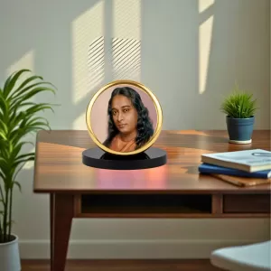Car Dashboard/Table Top Paramahansa Yogananda Metal Golden Photo Stand 2x2 Inches, Compact & Stylish Spiritual Display For Car, Home & Office (Pack Of 1) (F24823) Car Dashboard/Table Top Paramahansa Yogananda Metal Golden Photo Stand 2x2 Inches, Compact & Stylish Spiritual Display For Car, Home & Office (Pack Of 1) (F24823)