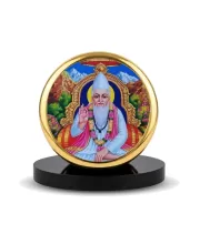 Car Dashboard/Table Top  Sant Kabir  Metal Golden Photo Stand  2x2 Inches, Compact & Stylish Spiritual Display For Car, Home & Office (Pack Of 1) (F24824)