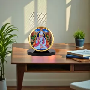 Car Dashboard/Table Top Sant Kabir Metal Golden Photo Stand 2x2 Inches, Compact & Stylish Spiritual Display For Car, Home & Office (Pack Of 1) (F24824) Car Dashboard/Table Top Sant Kabir Metal Golden Photo Stand 2x2 Inches, Compact & Stylish Spiritual Display For Car, Home & Office (Pack Of 1) (F24824)