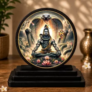 Premium Wooden Lord Shiva Showpiece For Car Dashboard & Office Table | 4 X 4.5 Inch Sublimation Printed Decorative Stand | 4 Mm MDF | Home Decor | Made In India (F33242) Premium Wooden Lord Shiva Showpiece For Car Dashboard & Office Table | 4 X 4.5 Inch Sublimation Printed Decorative Stand | 4 Mm MDF | Home Decor | Made In India (F33242)
