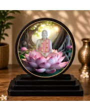 Premium Wooden Sri Ramakrishna Paramahamsa Showpiece For Car Dashboard & Office Table | 4 X 4.5 Inch Sublimation Printed Decorative Stand | 4 Mm MDF | Home Decor | Made In India (F33256)