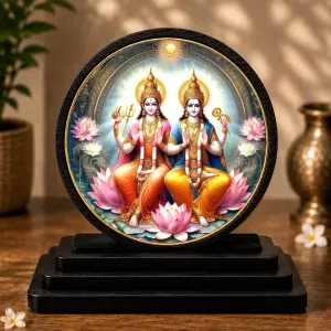 Premium Wooden Lakshmi Narayan Showpiece For Car Dashboard & Office Table | 4 X 4.5 Inch Sublimation Printed Decorative Stand | 4 Mm MDF | Home Decor | Made In India (F33267) Premium Wooden Lakshmi Narayan Showpiece For Car Dashboard & Office Table | 4 X 4.5 Inch Sublimation Printed Decorative Stand | 4 Mm MDF | Home Decor | Made In India (F33267)