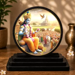 Premium Wooden Lord Krishna Showpiece For Car Dashboard & Office Table | 4 X 4.5 Inch Sublimation Printed Decorative Stand | 4 Mm MDF | Home Decor | Made In India (F33269) Premium Wooden Lord Krishna Showpiece For Car Dashboard & Office Table | 4 X 4.5 Inch Sublimation Printed Decorative Stand | 4 Mm MDF | Home Decor | Made In India (F33269)