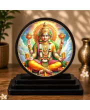 Premium Wooden Lord Kuber Showpiece For Car Dashboard & Office Table | 4 X 4.5 Inch Sublimation Printed Decorative Stand | 4 Mm MDF | Home Decor | Made In India (F33275)