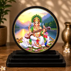 Premium Wooden Lord Ganesha Showpiece For Car Dashboard & Office Table | 4 X 4.5 Inch Sublimation Printed Decorative Stand | 4 Mm MDF | Home Decor | Made In India (F33276) Premium Wooden Lord Ganesha Showpiece For Car Dashboard & Office Table | 4 X 4.5 Inch Sublimation Printed Decorative Stand | 4 Mm MDF | Home Decor | Made In India (F33276)