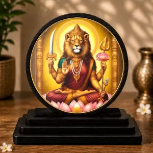 Premium Wooden Pratyangira Devi Showpiece For Car Dashboard & Office Table | 4 X 4.5 Inch Sublimation Printed Decorative Stand | 4 Mm MDF | Home Decor | Made In India (F33292) Premium Wooden Pratyangira Devi Showpiece For Car Dashboard & Office Table | 4 X 4.5 Inch Sublimation Printed Decorative Stand | 4 Mm MDF | Home Decor | Made In India (F33292)
