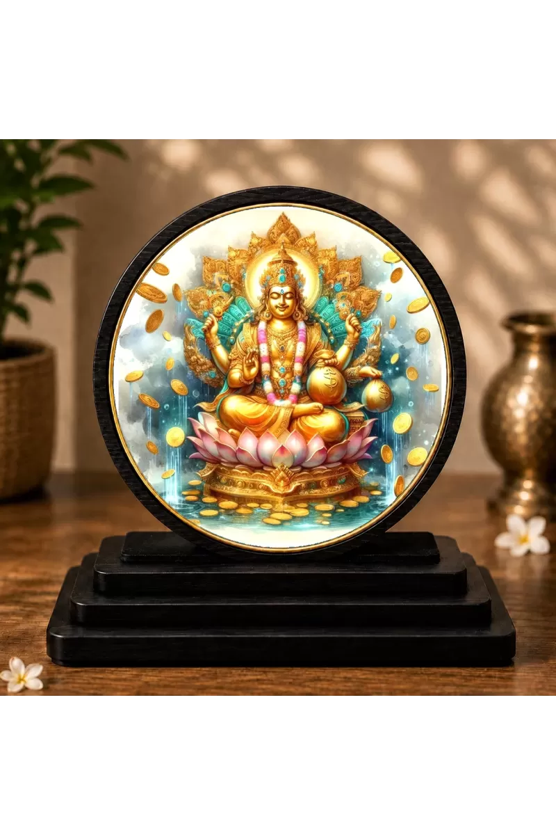 Premium Wooden  Lord Kuber Showpiece For Car Dashboard & Office Table | 4 X 4.5 Inch Sublimation Printed Decorative Stand | 4 Mm MDF | Home Decor | Made In India (F33293)