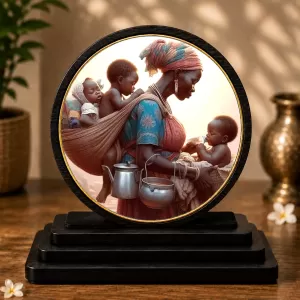 Premium Wooden Woman Carrying Two Children Showpiece For Car Dashboard & Office Table | 4 X 4.5 Inch Sublimation Printed Decorative Stand | 4 Mm MDF | Home Decor | Made In India (F33315) Premium Wooden Woman Carrying Two Children Showpiece For Car Dashboard & Office Table | 4 X 4.5 Inch Sublimation Printed Decorative Stand | 4 Mm MDF | Home Decor | Made In India (F33315)