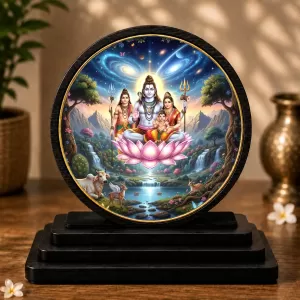 Premium Wooden Lord Shiva And His Family Showpiece For Car Dashboard & Office Table | 4 X 4.5 Inch Sublimation Printed Decorative Stand | 4 Mm MDF | Home Decor | Made In India (F33316) Premium Wooden Lord Shiva And His Family Showpiece For Car Dashboard & Office Table | 4 X 4.5 Inch Sublimation Printed Decorative Stand | 4 Mm MDF | Home Decor | Made In India (F33316)