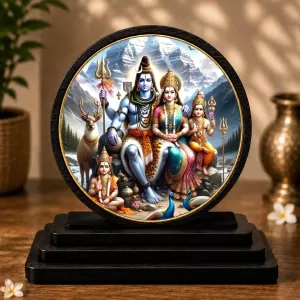 Premium Wooden Lord Shiva, Parvati, And Ganesh Showpiece For Car Dashboard & Office Table | 4 X 4.5 Inch Sublimation Printed Decorative Stand | 4 Mm MDF | Home Decor | Made In India (F33322) Premium Wooden Lord Shiva, Parvati, And Ganesh Showpiece For Car Dashboard & Office Table | 4 X 4.5 Inch Sublimation Printed Decorative Stand | 4 Mm MDF | Home Decor | Made In India (F33322)