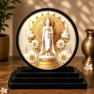 Premium Wooden Gautam Buddha Showpiece For Car Dashboard & Office Table | 4 X 4.5 Inch Sublimation Printed Decorative Stand | 4 Mm MDF | Home Decor | Made In India (F33325) Premium Wooden Gautam Buddha Showpiece For Car Dashboard & Office Table | 4 X 4.5 Inch Sublimation Printed Decorative Stand | 4 Mm MDF | Home Decor | Made In India (F33325)