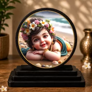 Premium Wooden Little Krishna Showpiece For Car Dashboard & Office Table | 4 X 4.5 Inch Sublimation Printed Decorative Stand | 4 Mm MDF | Home Decor | Made In India (F33333) Premium Wooden Little Krishna Showpiece For Car Dashboard & Office Table | 4 X 4.5 Inch Sublimation Printed Decorative Stand | 4 Mm MDF | Home Decor | Made In India (F33333)