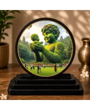 Premium Wooden Nature Boy Showpiece For Car Dashboard & Office Table | 4 X 4.5 Inch Sublimation Printed Decorative Stand | 4 Mm MDF | Home Decor | Made In India (F33341)