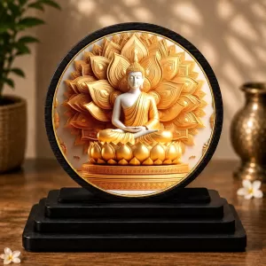 Premium Wooden Gautam Buddha Showpiece For Car Dashboard & Office Table | 4 X 4.5 Inch Sublimation Printed Decorative Stand | 4 Mm MDF | Home Decor | Made In India (F33343) Premium Wooden Gautam Buddha Showpiece For Car Dashboard & Office Table | 4 X 4.5 Inch Sublimation Printed Decorative Stand | 4 Mm MDF | Home Decor | Made In India (F33343)