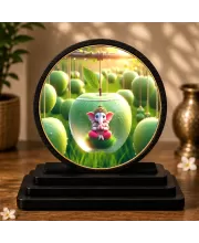 Premium Wooden Lord Ganesha Showpiece For Car Dashboard & Office Table | 4 X 4.5 Inch Sublimation Printed Decorative Stand | 4 Mm MDF | Home Decor | Made In India (F33354)
