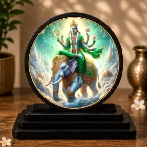 Premium Wooden Lord Indra Devendra Showpiece For Car Dashboard & Office Table | 4 X 4.5 Inch Sublimation Printed Decorative Stand | 4 Mm MDF | Home Decor | Made In India (F33358) Premium Wooden Lord Indra Devendra Showpiece For Car Dashboard & Office Table | 4 X 4.5 Inch Sublimation Printed Decorative Stand | 4 Mm MDF | Home Decor | Made In India (F33358)