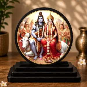 Premium Wooden Lord Shiva And Goddess Parvati Showpiece For Car Dashboard & Office Table | 4 X 4.5 Inch Sublimation Printed Decorative Stand | 4 Mm MDF | Home Decor | Made In India (F33360) Premium Wooden Lord Shiva And Goddess Parvati Showpiece For Car Dashboard & Office Table | 4 X 4.5 Inch Sublimation Printed Decorative Stand | 4 Mm MDF | Home Decor | Made In India (F33360)