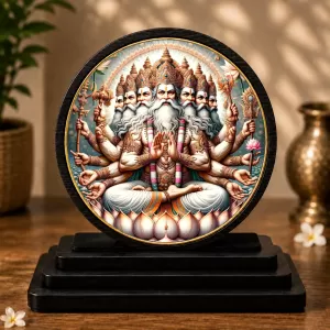 Premium Wooden Lord Brahma Showpiece For Car Dashboard & Office Table | 4 X 4.5 Inch Sublimation Printed Decorative Stand | 4 Mm MDF | Home Decor | Made In India (F33366) Premium Wooden Lord Brahma Showpiece For Car Dashboard & Office Table | 4 X 4.5 Inch Sublimation Printed Decorative Stand | 4 Mm MDF | Home Decor | Made In India (F33366)