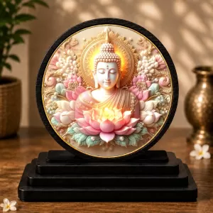 Premium Wooden Gautam Buddha Showpiece For Car Dashboard & Office Table | 4 X 4.5 Inch Sublimation Printed Decorative Stand | 4 Mm MDF | Home Decor | Made In India (F33368) Premium Wooden Gautam Buddha Showpiece For Car Dashboard & Office Table | 4 X 4.5 Inch Sublimation Printed Decorative Stand | 4 Mm MDF | Home Decor | Made In India (F33368)