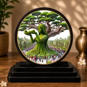 Premium Wooden Green Artwork Showpiece For Car Dashboard & Office Table | 4 X 4.5 Inch Sublimation Printed Decorative Stand | 4 Mm MDF | Home Decor | Made In India (F33369) Premium Wooden Green Artwork Showpiece For Car Dashboard & Office Table | 4 X 4.5 Inch Sublimation Printed Decorative Stand | 4 Mm MDF | Home Decor | Made In India (F33369)