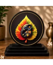 Premium Wooden Lord Ganesha Showpiece For Car Dashboard & Office Table | 4 X 4.5 Inch Sublimation Printed Decorative Stand | 4 Mm MDF | Home Decor | Made In India (F33373)